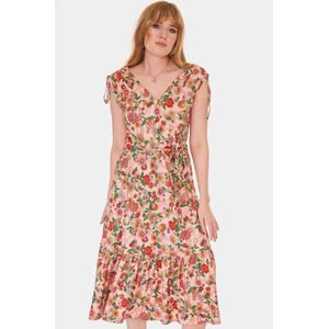 Voodoo Vixen - Rainbow Floral Knit Flare jurk - M - Multicolours