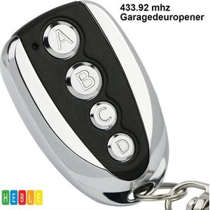 *** Universele Afstandsbediening Garagedeur - 433 MHz - Garagepoort/Garagedeur Motor Opener - 4 Apparaten Kopiëren - 100 m Bereik - van Heble®***