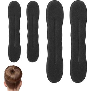 Set van 4 foam haardonuts voor vrouwen, zachte haardonut makers voor het eenvoudig creëren van perfecte knotjes en stijlvolle haarrollen, herbruikbare haarstyling tool
