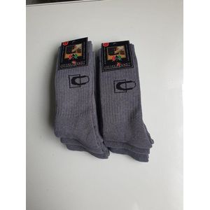 Heren badstof sokken - grijs - 6 paar - 40/46