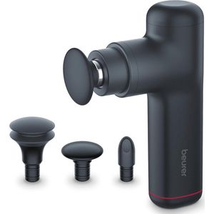 Compact massagepistool voor triggerpointmassage met 3 opzetstukken en 3 intensiteitsniveaus