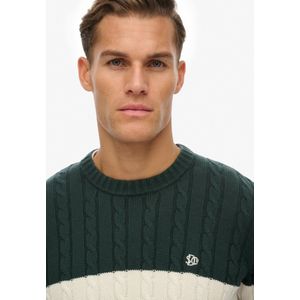 Superdry - Cotton Stripe Cable Jumper - Gebreide Trui