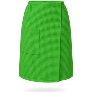 VitalHome Wafelkilt Sauna Pareo Groen 100x150cm met Zakje en Klittenband