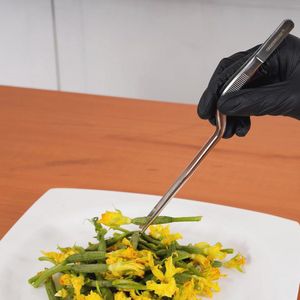 Ergonomische Voedelpincet 20 cm - Precisie Keukentool voor Culinair Plating