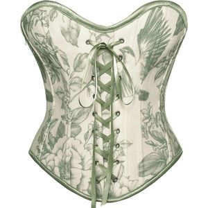 Vrouwen Renaissance Corset Bloemen Lace-up Corset Top Off Shoulder Vintage Korsetten Bustiers