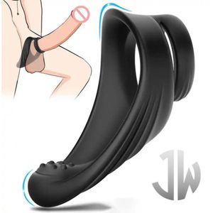 J.J.T.commerce Perineum Teaser - Cockring - Siliconen Penis Ring- Penis Sleeve - Penis Ring - Sex Toys voor Mannen - 3 cm - Zwart
