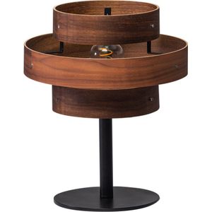 ETH Walnut Tafellamp 1x E27 3 Rings Hout