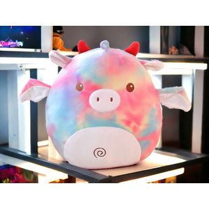 Klikkopers® - Kawaii knuffel - Squish Knuffel - 28 cm tot 32 cm - Vleermuis Squishy Tye-Dye - Kawaii Kussen - Vleermuis Knuffel