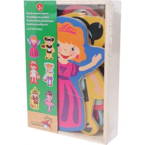 Marionette Houten Vormenpuzzel Figuren 6 Stuks