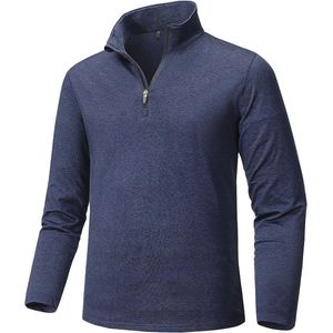 Heren Half Zip Funktionshirt - Licht Fleece Loopshirt met Lange Mouwen