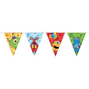 Vlaggenlijn Monster Party - 10 meter - vlaggenlijn - verjaardag - verjaardag slinger