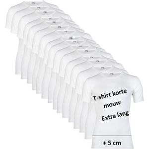 10-pack extra lange heren T-shirts met ronde hals M3000 Wit M