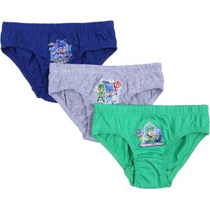 3x Pyjamers marineblauw, grijs, groen jongensbroekje