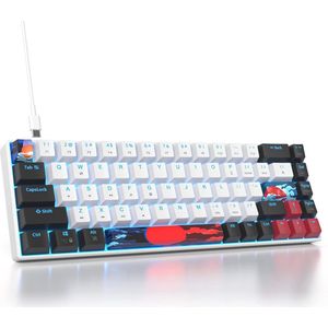 Mechanisch Gaming Toetsenbord 65% met LED-Achtergrondverlichting - Ergonomisch en Compakt Design voor PS5/PS4/Xbox