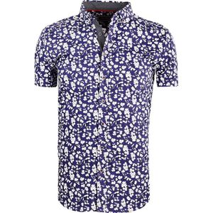 Carisma Overhemd Korte Mouw Met Bloemenprint Blauw 9113 - M