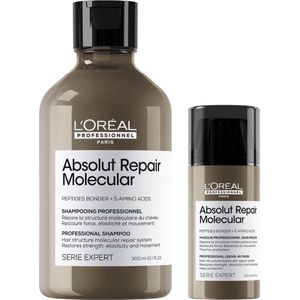 L’Oréal Professionnel CombiDeal - Absolut Repair Molecular - Shampoo 300 ML & Leave-in Masker 100 ML - voor beschadigd- of onhandelbaar haar