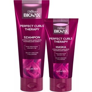 L'Biotica Biovax Glamour Perfect Curls Shampoo en Haarmasker - 350ml - Intensieve Hydratatie en Kruldefinitie - Haarmasker - Haarverzorging