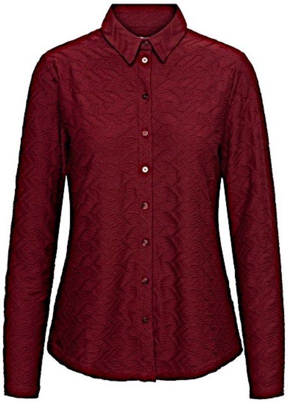 &Co Woman - Blouse lange mouw - Bordeaux - LOTTE JACQUARD