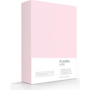 Romanette - Flanel - Laken - Tweepersoons - 200x260 cm - Roze