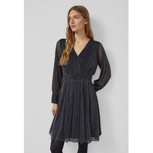 Jurk - Glamoureuze Jurk - Mesh - V-halslijn - Gedeeltelijk Gevoerd