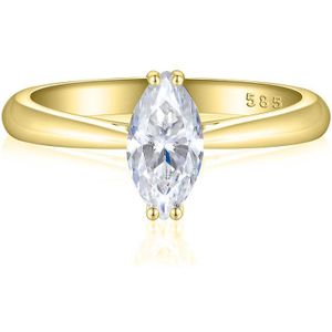 Liana - 18k Geelgouden Marquise Solitair Moissanite Ring - 1.8 karaat