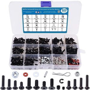 MMOBIEL 500 stuks Universele RC Schroevenset voor Schaal 1/8 1/10 1/12 1/16 RC Auto