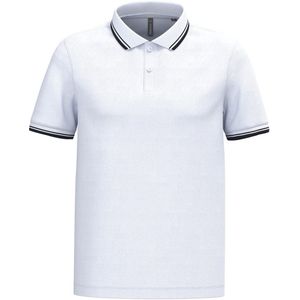 Kariban Gestreepte herenpolo korte mouwen K272 - White / Black - S