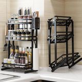 Doogo® Kruidenrek - Kruidenrek Staand - Inklapbare Keukenrek - 3-laags 35x21x56,5CM - Keuken Organizer - Aanrecht Organizer - Keuken Opslag - Roestvrij Staal - Opbergrek - Keuken organizers - Roestvrij en krasvrij