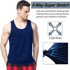 MEETYOO Y-Back Spiertank Top, Heren Tanktops Snel Droge Gym Mouwloze Spiert Shirts Voor Herenfitness, Sport- En Trainingsactiviteiten, Zoals Yoga, Fietsen, Rennen, Basketbal Spelen, Voetbal, Gewichtheffen-BLAUW-S