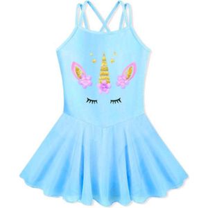 Balletpakje Eenhoorn - lichtblauw - maat 92/98