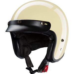 Scooterhelm - Ivoor Wit - Hoogwaardig Glasvezel - Inclusief Mat Zwarte Zonneklep