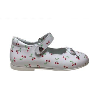 Naturino mt 24 velcro riempje strikje lederen ballerina wit kersen Ballet