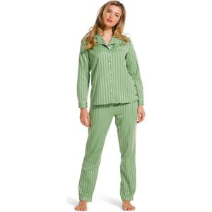 Pastunette dames Pyjama Satijn - Green Stripe - 50 - Groen