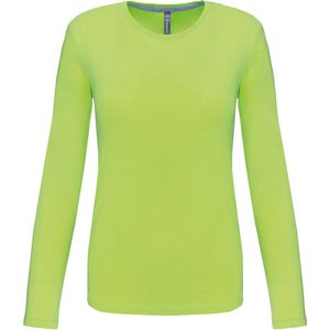 Kariban Dames T-shirt ronde hals lange mouwen K383 - Lime - M