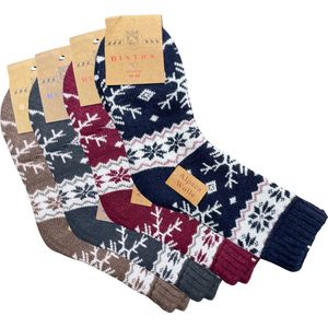 green-goose® Alpaca Damessokken - 1 Paar - Maat 39-42 - Verschillende Kleuren - 95% Alpaca Wol - Heerlijk Zacht - Uitstekende Kwaliteit - Lekker Warm en Rekbaar