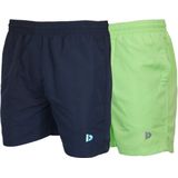 2-Pack Donnay - Sport/Zwemshort (Toon) - Sportbroek - Heren - Navy/Lemon-green (614) - maat S