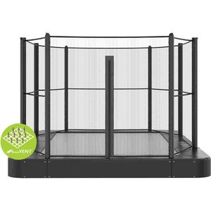 Akrobat Primus Flat to the ground Trampoline 520x305 zwart, incl. veiligheidsnet