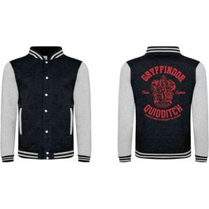 Harry Potter - Gryffindor Quidditch Varsity jacket - S - Zwart/Grijs