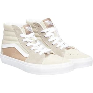 Vans - SK8-Hi - Kindersneakers - Beige - Hoog Model - Textiel en Leer