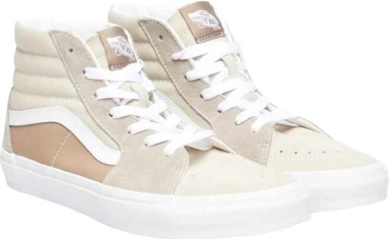 Vans - SK8-Hi - Kindersneakers - Beige - Hoog Model - Textiel en Leer