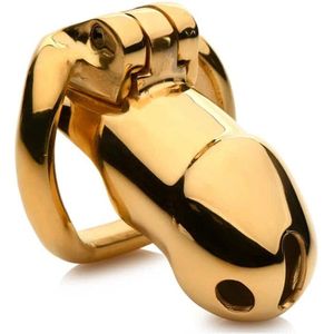 XR Brands AH086 - Midas Locking Chastity Cage - 18K Gold-Plated - Gold