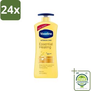 Vaseline - Essential Healing - Body Lotion - Intensief Voedend - 600 ml - Voordeelverpakking - 24 stuks - Intensieve voeding - Droge huid