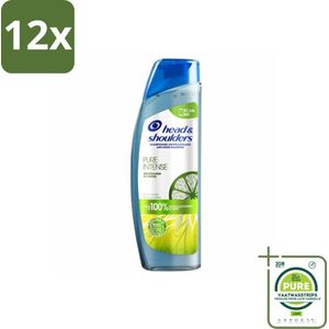 Head & Shoulders - Anti-Roos Shampoo - Pure Intense - Oil Control - 250 ml - Voordeelverpakking - 12 stuks - Anti-Roos Shampoo - Vette Hoofdhuid