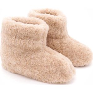 Texelse wollen sloffen hoog – Beige – Skéépe – dames en heren – 100% schapenwol – warme pantoffels – 39 / 40