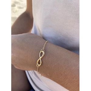 Joboly Infinity eindeloos oneindig subtiele armband - Dames - Goudkleurig - 16 cm