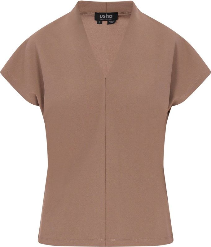 Usha - Blouse - Classic Look - Regular Fit - V-hals - Korte Mouwen