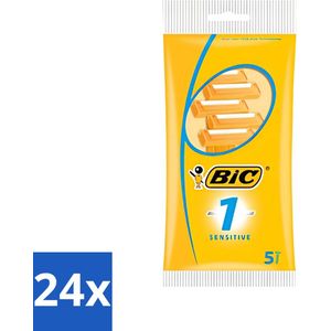 Bic - Scheermesjes - Sensitive - Enkel Mesje - Wegwerpmesjes - 5 Scheermesjes - Voordeelverpakking - 24 stuks