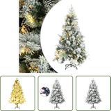 The Living Store Kerstboom PE/PVC - 195cm hoog - met LEDs en scharnierende constructie