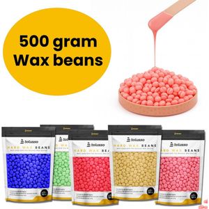 Bolusso - Wax Bonen Starter Kit - Wax Parels - 5 Soorten Bonen - Tea Tree - Roos - Kamile - Aardbei - Honing - 500 Gram - Wax Korrels - Hars - Brazilian Wax - Gevoelige huid