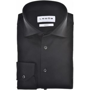 Ledub modern fit overhemd, jersey, zwart